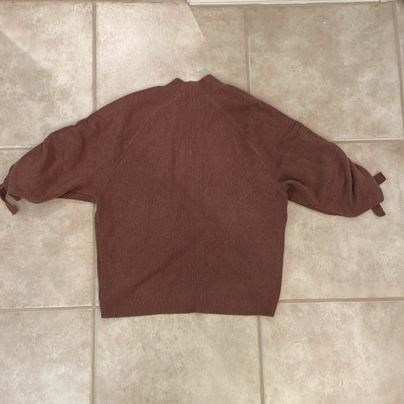 Lucky Brand Cocoa Brown Open Cardigan with Puff Sleeves - Picture 2 of 6